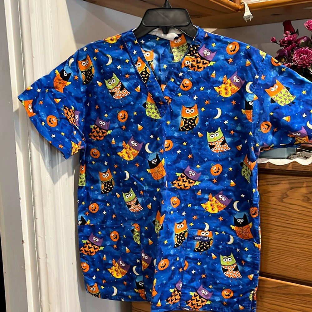 Halloween scrub top